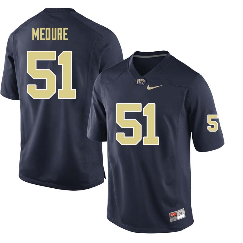 Men #51 Jim Medure Pittsburgh Panthers College Football Jerseys Sale-Navy